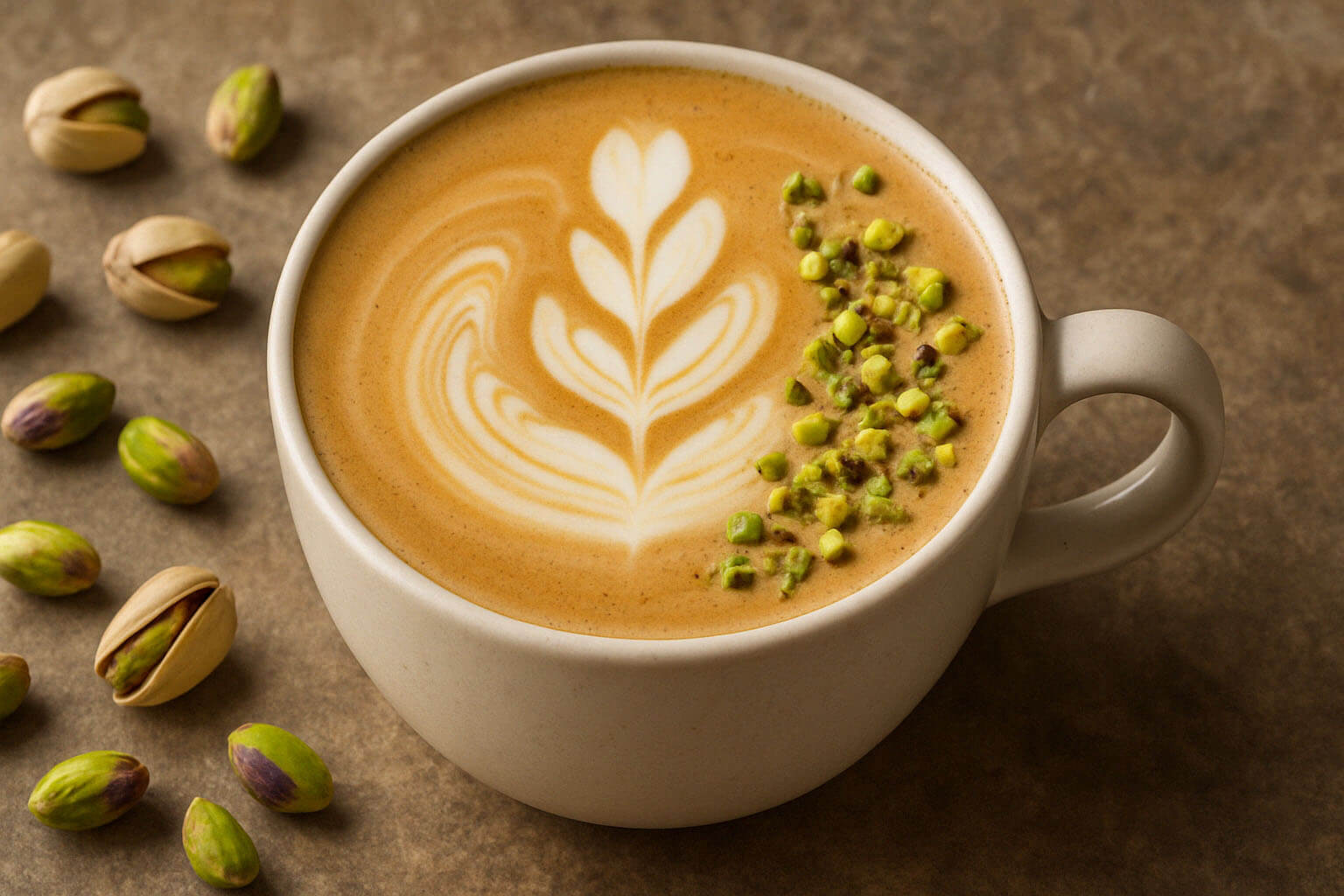 Pistacjowy Flat White z domową pastą pistacjową